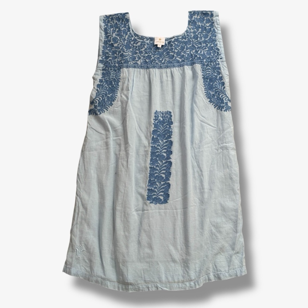 J. Marie Linen Embroidered Boho Dress